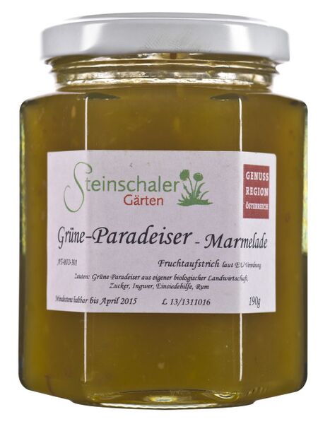 Marmelade aus grünen Paradeiser