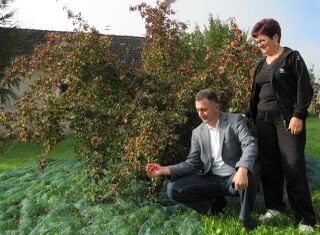 Dirndlernte mit Besuchern aus Dvar