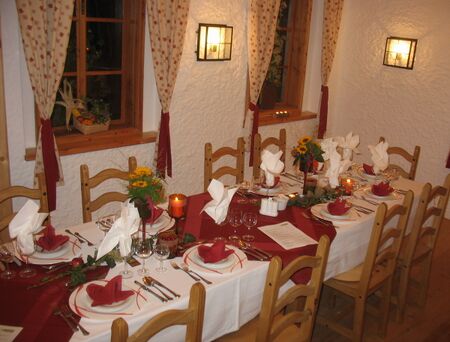 gedeckter Tisch im Gatterraum