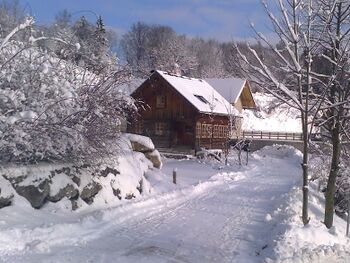 Zugang zu Blockhaus - Winter