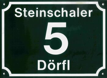 Hausnummer im Steinschaler Dörfl