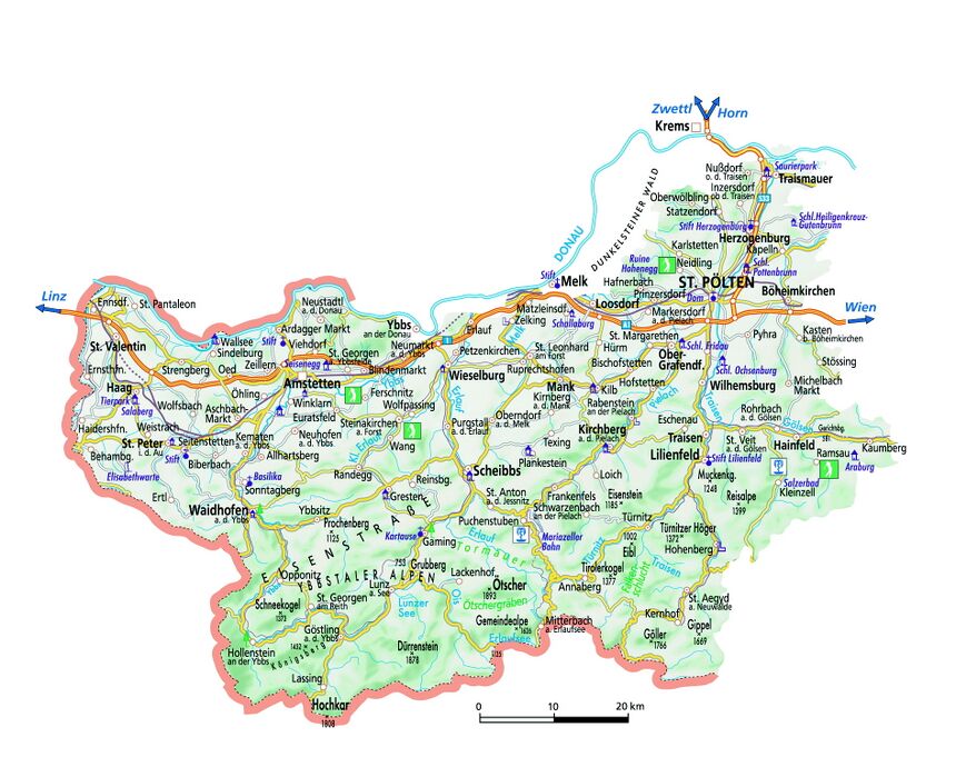 Landkarte Mostviertel