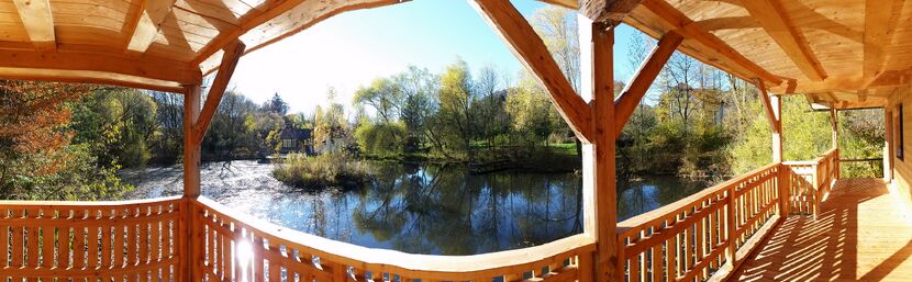 Blick von Terrasse des Wassergartenhauses