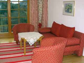 Sitzgruppe im Zimmer Rose 111